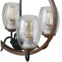 Giluta Industrial Metal Chandelier Island Pendant Lighting Kitchen Light Fixture Elegant Style Hanging Ceiling Light 4 Lights for Bedroom Dinning Room Loft Foyer with 4 Glass Shades