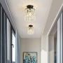 Semi Flush Mount Crystal Chandelier，Modern Black Ceiling Light Fixture，Ceiling Lamp for Farmhouse Hallway Entryway Kitchen Dining Room Closet