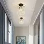 Semi Flush Mount Crystal Chandelier，Modern Black Ceiling Light Fixture，Ceiling Lamp for Farmhouse Hallway Entryway Kitchen Dining Room Closet