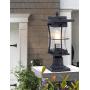 EERU Waterproof Outdoor Post Light Fixture Pole Mount Light with Pier Mount Adapter, Black Finish with Seeded Glass Outdoor Post Lantern for Patio, Garden, Porch and Backyard