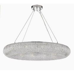 Crystal Ring Chandelier Modern/Contemporary Lighting Floating Orb Chandelier 60” Wide - Good for Dining Room, Foyer, Entryway, Family Room and More!