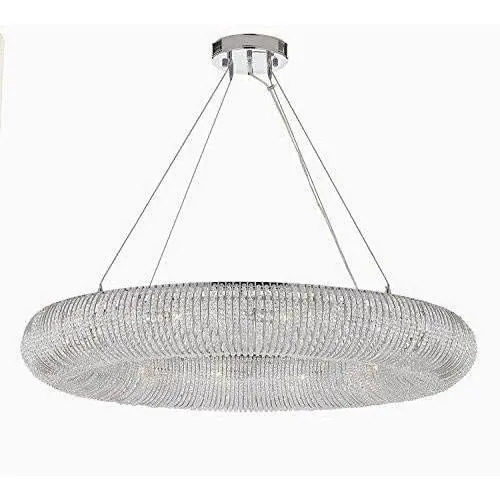 Crystal Ring Chandelier Modern/Contemporary Lighting Floating Orb Chandelier 60” Wide - Good for Dining Room, Foyer, Entryway, Family Room and More!