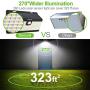 Solar Lights Outdoor with Lights Reflector,236 led Motion Sensor Lights 270° Wide Angle and 3 Lighting Modes(Security/ Permanent All Night/ Smart Brightness Control ) IP65 Waterproof (2pack)