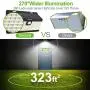 Solar Lights Outdoor with Lights Reflector,236 led Motion Sensor Lights 270° Wide Angle and 3 Lighting Modes(Security/ Permanent All Night/ Smart Brightness Control ) IP65 Waterproof (2pack)