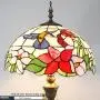 Tiffany Style Floor Standing Lamp W16H64 Inch Tall Stained Glass Hummingbird Design Lampshade 2E26 Antique Reading Light Resin Base S101 WERFACTORY Lamps Bedroom Living Room Bedside Table Lover Gifts