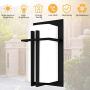LJ Outdoor Wall Sconce, Exterior Light Fixtures Wall Mount Outdoor Lantern for Entryway Yard Garage Front Porch, Modern Metal Frame, Weather and Rust Resistant (Black)