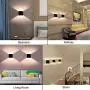 Lightess Indoor Wall Sconce Dimmable 10W, Modern LED Wall Lamp Black, Up Down Wall Mount Lights Mini Metal for Living Room Bedroom Hallway Decor, Warm White, O1185TP