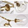 LUOLAX Modern Gold Pendant Light Glass Chandelier with 9 Lights Fixture Hanging Flush Mount (9 Heads-Clear)