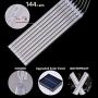 Solar Meteor Shower Rain Lights, 144LED 8 Tubes Romantic Falling Rain Drop Christmas Lights for Wedding Party Christmas Patio Outdoor Decoration (Warm White)