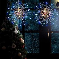 Fairy String Lights Wire Christmas Lights,120 LED DIY 8 Modes Dimmable Lights with Remote Control, Waterproof Decorative Hanging Starburst Lights for Christmas, Home, Patio, Indoor Outdoor Decoration