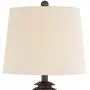 Horace Rustic Farmhouse Table Lamps Set of 2 with Nightlight Miner Lantern Brown Oatmeal Tapered Drum Shade for Living Room Bedroom Bedside Nightstand Office Family - Franklin Iron Works