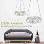 Arxeel Modern Crystal Chandelier, Contemporary Led Ceiling Lights Fixtures Pendant Lighting for Living Room Bedroom Restaurant Porch Dining Room (one Ring, Dia 7.87'')