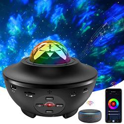 Star Projector Night Light Ocean Wave Projector w/LED Nebula Cloud Works with Alexa, Google Home, Night Light Ambiance with Music Speaker for Kids Adults Bedroom Party Birthday Wedding Home Theatre