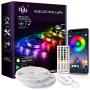 QJB Led Strip Lights Bluetooth - 65.6Ft RGB 5050 Led Music Sync Color Changing Lights, App Controlled - for Bedroom