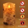 comenzar Flickering Candles, Candles Birch Set of 4 5'' 6'' Birch Bark Battery Candles Real Wax Pillar with Remote Timer