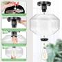 Industrial Ceiling Light Semi Flush Mount, Farmhouse Ceiling Light Fixture for Hallway Porch Kitchen Entryway Bedroom Corridor, Black Close to Ceiling Lights with Bubble Glass Shade, E26 Base