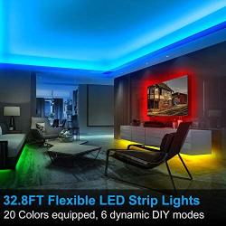 ViLSOM Led Strip Lights 32.8 Feet with 44Keys Remote Color Changing Led Lights for Bedroom, Room, Kitchen and Christmas Decorations, RGB SMD 2835 Led Lights (2 Rolls of 16.4 Feet)