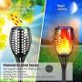 Topmante Upgraded Solar Torch Lights, Super Bright LED Waterproof Flickering Dancing Flames Torches Light Outdoor Solar Landscape Decoration Lighting Dusk to Dawn Auto On/Off Path Lamp (4 Pack-Circle)