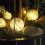 NC&APAUS Outdoor Solar Garden Lights 2 Packs Cracked Glass Balls In-Ground Solar Waterproof Lights Outdoor Solar Lamp for Lawn Patio Yard