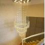 High Ceiling Chandelier Crystals Modern Raindrop Chandeliers Luxury Large Staircase Lighting Foyer Flush Mount Ceiling Light Fixture for Living Room Hotel Hallway