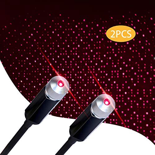 USB Star Light, 2 Packs, Aevdor Car Ceiling Interior Light, Portable Romantic Red USB Night Light Atmosphere Decorations Lamp for Bedroom, Car, Party, Ceiling and More -Plug and Play USB Star Light, 2 Packs, Aevdor Car Ceiling Interior Light, Portable Romantic Red USB Night Light Atmosphere Decorations Lamp for Bedroom, Car, Party, Ceiling and More -Plug and Play