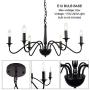 GOODYI 6-Light Farmhouse Chandelier,Rustic Industrial Iron Black Chandeliers Lighting for Foyer Living Room Chic Style Ceiling Hanging Light Fixtures for Kitchen Island Pendant Light Dining Room