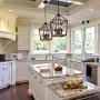 Farmhouse 4-Light Chandelier Rustic Wood Lantern Pendant Light with Imitation Wood and Iron Finish, Adjustable Height Hanging Lighting Fixtures for Dining Room Kitchen Island Hallway Foyer Entryway