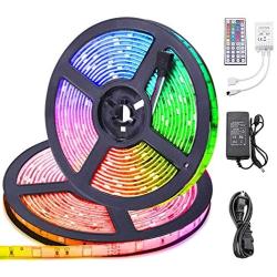 LED Strip Lights 32.8 ft, ESEYE IP65 Waterproof Flexible RGB Tape Lights Self Adhesive Multicolor 12V 5A 5050 300LEDs Neon Mood Ribbon Light kit for Room Kitchen TV Festival Illumination with Remote