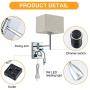 Bedside Wall Mount Light with Outlet and Dimmable Switch, LED Reading Swing Arm Fabric Shade Wall Sconce Light with Plug in Cord, Perfect for Bedroom, Living Room and Hotel