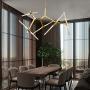 Modern Industrial Chandelier Metal Glass LED Branch Chandeliers Pendant Lamp Light DIY Ceiling Fixtures for Living Room Dining Room Lamps