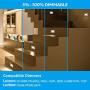 LEONLITE 120V Dimmable LED Step Lights, 3000K Warm White, Indoor & Outdoor, High CRI 90, ETL Certified, White, Pack of 3