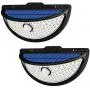 GUMGLEX Solar Motion Lights Outdoor 90LED with Electroplated Reflector, Waterproof Wireless Sensor Security Lights for Garden Backyard Fence Patio Deck - 2 Pack - Silver