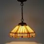 Tiffany Hanging Light W12H32 Inch Amber Stained Glass Pendant lamp 1E26 Hexagon Style S011 WERFACTORY Series Lamps Chandelier Ceiling Fixture Kitchen Island Bar Hallway Living Room Dining Room Loft
