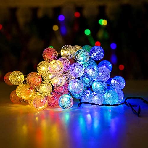 2 Pack Solar String Light Outdoor 31FT 50 LED Globe Solar Powered String Lights Waterproof 8 Modes Solar Patio Lights for Garden, Gazebo, Yard, Outdoor String Lights(Multicolor)