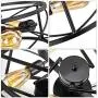 Vintage Semi Flush Mount Ceiling Light, E26 Industrial Metal Cage Ceiling Light Fixture 3 Lights for Bedroom Kitchen Dining Room Living Room Vintage Semi Flush Mount Ceiling Light, E26 Industrial Metal Cage Ceiling Light Fixture 3 Lights for Bedroom Kitchen Dining Room Living Room