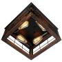 JHLBYL Farmhouse Wood Flush Mount Ceiling Light,Black Metal Rustic Close to Ceiling Lighting Industrial Square Wire Cage Ceiling Light Fixture with 4 E26 Blub Socket for Farmhouse Kitchen Dining Room
