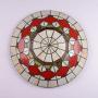 LITFAD Tiffany Traditional Ceiling Mount Light Bowl Shade Stained Glass Mission Inverted Ceiling Lamp Flush Ceiling Light Pendant Lighting for Living Room Bedroom Hotel Cafe - Red, 16''(40cm)