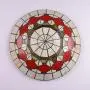 LITFAD Tiffany Traditional Ceiling Mount Light Bowl Shade Stained Glass Mission Inverted Ceiling Lamp Flush Ceiling Light Pendant Lighting for Living Room Bedroom Hotel Cafe - Red, 16''(40cm)