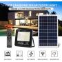 Zpiio 300W LED Outdoor Solar Flood Light Street Security Wall Floodlight Dusk to Dawn Remote Control Timer Color Temperature 2200K-7000K IP67 Waterproof for Patio Yard Pathway Garden Walkway Garage