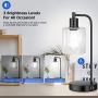 Touch Control Industrial Table Lamps Set of 2, Bedside Nightstand Lamps with 2 USB Ports&AC Outlet, 3-Way Dimmable Vintage Desk Lamp with Seeded Glass for Bedroom Reading, Living Room, Bulbs Included