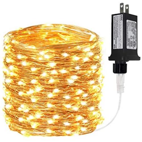 BHCLIGHT 66Ft 200 LED Fairy Lights Plug in, Waterproof String Lights Outdoor 8 Modes Copper Wire Lights Bedroom Decor, Twinkle Lights for Girls Room Garden Christmas Party Wedding (Warm White)