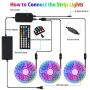 Aoguerbe Led Strip Lights 50 Feet Music Sync Color Changing Led Light Strips with 44-Keys IR Remote Controller RGB Rope Light Smart Led Lights for Bedroom Home Kitchen Party Decoration