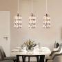Cainjiazh 1-Light Modern Crystal Chandelier Mini Ceilng Light Adjustable Handing Lamp Pendant Lighting Fixture for Dining Room Bedroom Kitchen Island Window Hallway E27 Bulb Base