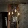 Industrial Vintage Brushed Iron Cage Chandelier - LITFAD 22'' Edison Ceiling Light Island Light Water Pipe Pendant Light with 4 Lights