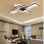 LED Living Room Dining Room Flush Mount Ceiling Light Fixtures Ceiling Hanging Lighting Dimmable Remote Acrylic Chandeliers Modern Designer 3 Rectangle Hotel Lobby Kitchen Bedroom (Black, L43.3 in)