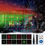 Christmas Laser ProjectorLights Outdoor Indoor Waterproof LEDProjection Landscape Spotlight DecorativeGarden Patio Wall for Xmas Newyear Holiday Party 12 Patterns Starshow Red&Green