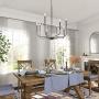 Dining Room Chandelier, Farmhouse Kitchen Island Lighting, 8-Light Modern Hanging Light Fixture, 26” Dia