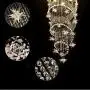 Saint Mossi Modern K9 Crystal Swirl Design Raindrop Chandelier Lighting Flush Mount LED Ceiling Light Fixture Pendant Lamp for Dining Room Bathroom Bedroom Livingroom 7 GU10 Bulbs D20 X H70