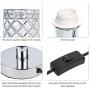 Tomshine Crystal Table Lamps Silver Bedside Nightstand Lamp Desk Lamp for Living Room Bedroom Decorative Dining Room Kitchen Table Lamps