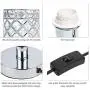 Tomshine Crystal Table Lamps Silver Bedside Nightstand Lamp Desk Lamp for Living Room Bedroom Decorative Dining Room Kitchen Table Lamps